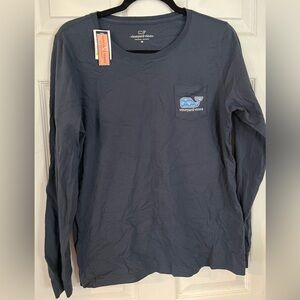 Vineyard Vines Men's Dark Blue Long Sleeve Tee
